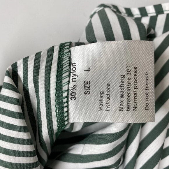 NEW CHAMPLAIN Men’s Long Sleeve Stripe Button-Down Shirt Green/White Size L - Picture 2 of 9